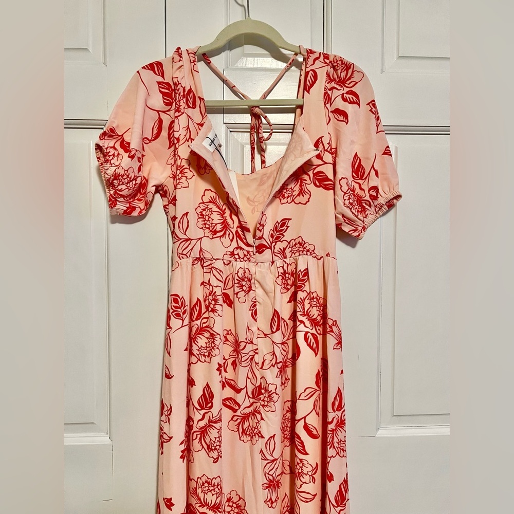 Sugarlips Lynette Sweetheart Maxi Dress Red Pink Floral Small‎ NWT - Picture 5 of 11